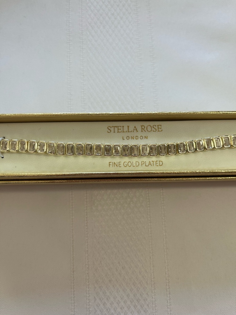 NEW Stella Rose gold plated tennis bracelet. Box included perfect gift